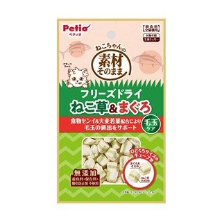 [ペティオ]素材そのまま ねこちゃんのフリーズドライ 毛玉ケア ねこ草&まぐろ 12g