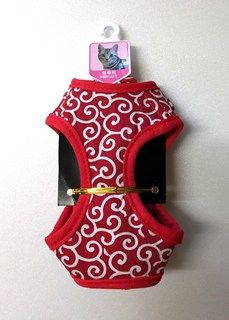 [岡野製作所]キャットハーネスリードSカラクサレッド