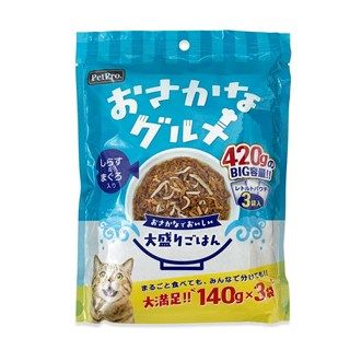[ペットプロ]ペットプロ おさかなグルメ しらす&まぐろ入り 140g×3袋