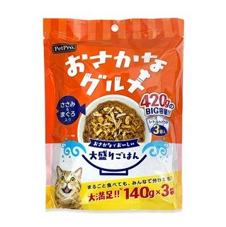 [ペットプロ]ペットプロ おさかなグルメ ささみ&まぐろ入り 140g×3袋